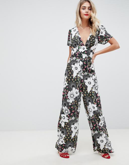 ASOS DESIGN - Combinaison à motif fleurs variées