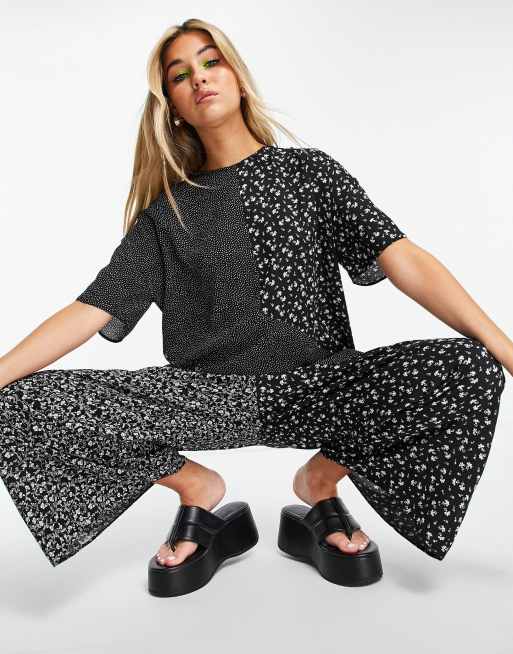 ASOS DESIGN - Combinaison babydoll à fleurs et pois mélangés , 4 de 4