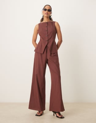 ASOS DESIGN - Combinaison boutonnée façon veston - Chocolat - view 1