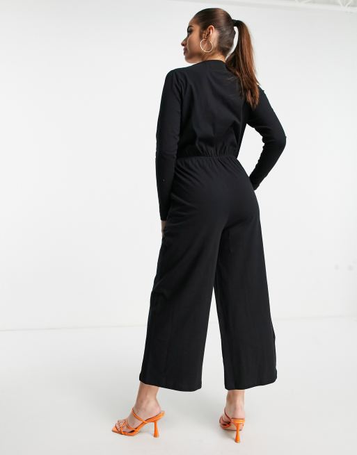ASOS DESIGN - Combinaison brodée boutonnée sur le devant - Noir , 3 de 4