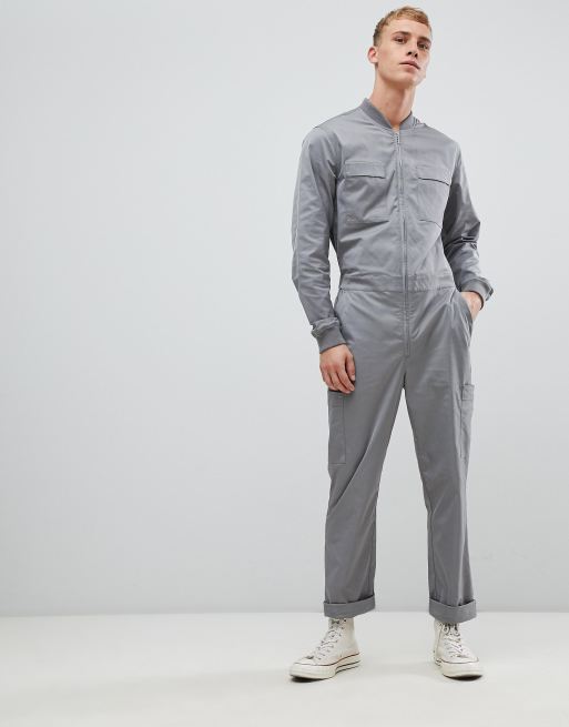 ASOS DESIGN Combinaison style bleu de travail Gris ASOS