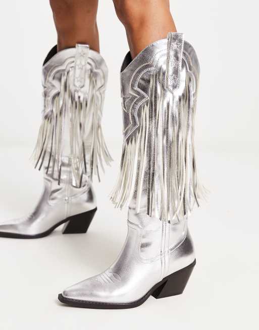 Asos silver clearance boots