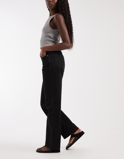 ASOS DESIGN comfort stretch straight leg jean in black, 3 of 5