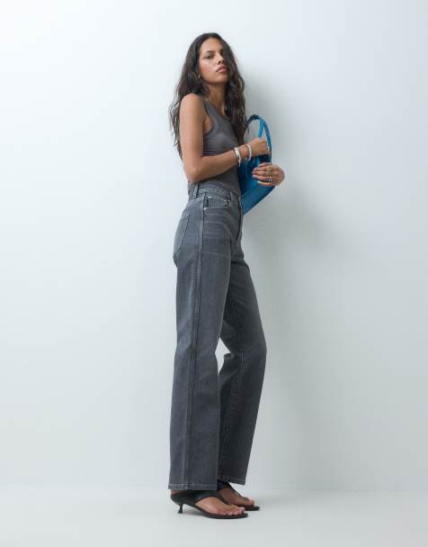 ASOS DESIGN comfort stretch straight leg jean in grey - view 1