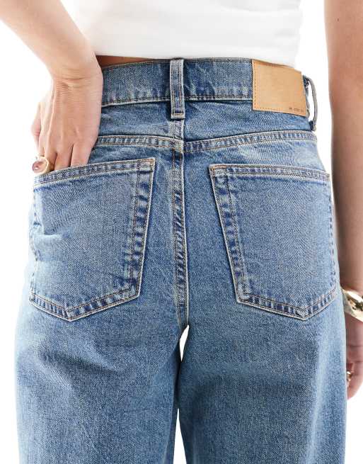 ASOS DESIGN comfort stretch straight leg jean in mid blue, 4 of 5