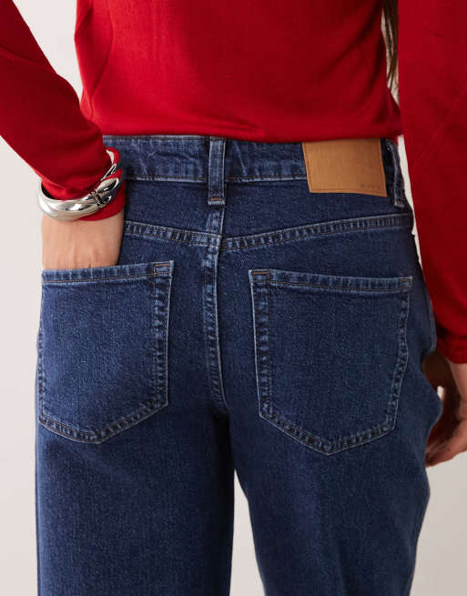 ASOS DESIGN comfort stretch straight leg jean in mid blue, 4 of 5