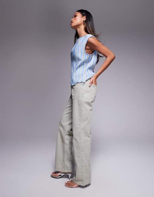 ASOS DESIGN comfort stretch straight leg jean in vintage wash - LBLUE, 2 of 4