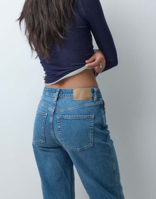 ASOS DESIGN comfort stretch straight leg jeans in authentic mid blue, 5 of 5