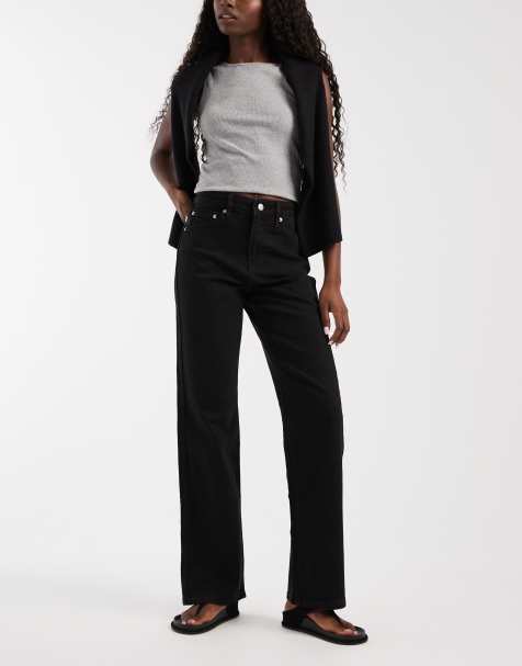 ASOS DESIGN comfort stretch straight leg jeans in black - view 1