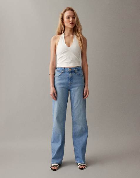 ASOS DESIGN comfort stretch straight leg jeans in bright blue - view 1
