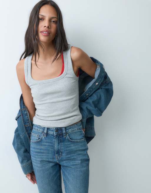 ASOS DESIGN comfort stretch straight leg jeans in dark vintage wash, 5 of 5