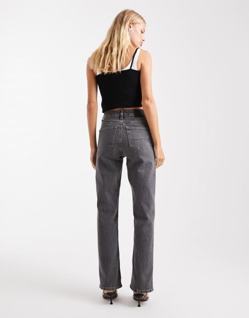 ASOS DESIGN comfort stretch straight leg jeans in gray