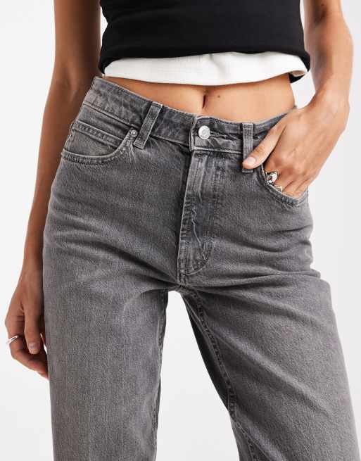 ASOS DESIGN comfort stretch straight leg jeans in gray