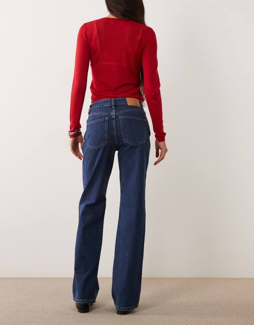 ASOS DESIGN comfort stretch straight leg jeans in mid blue, 2 of 5