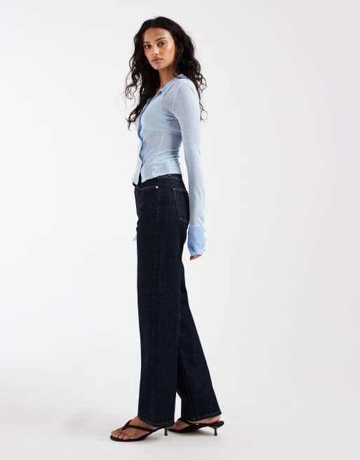 ASOS DESIGN comfort stretch straight leg jeans in rinse, 3 of 5