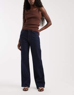 Asos Design Comfort Stretch Straight Leg Jeans In Blue
