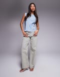 [ASOS DESIGN] ASOS DESIGN comfort stretch straight leg jeans in vintage wash (part of a set)-Blue 10 Pale Vintage