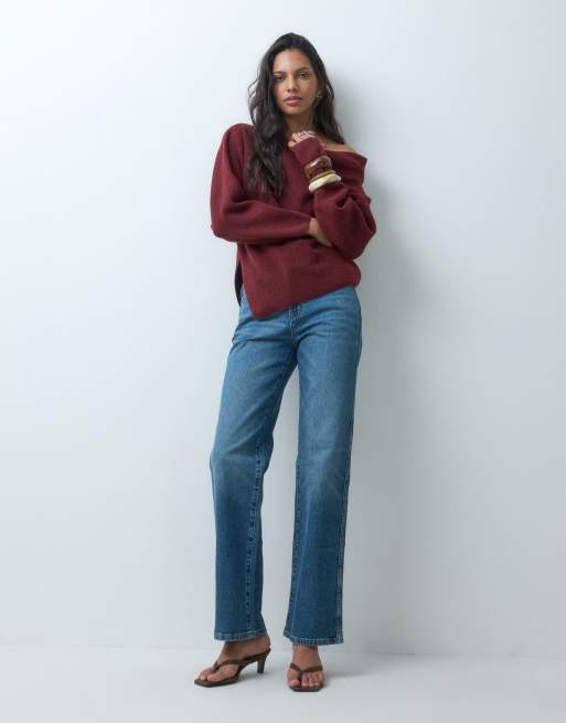 ASOS DESIGN comfort stretch straight leg jeans in vintage wash