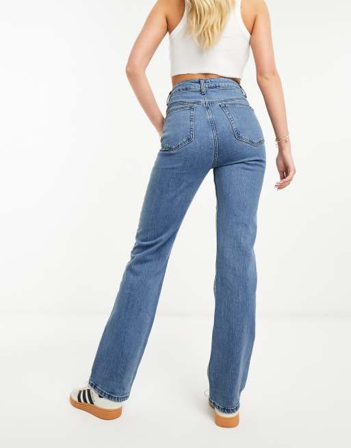 ASOS DESIGN - Comfortabele stretchjeans met rechte pijpen in middenblauw, 3 van 7