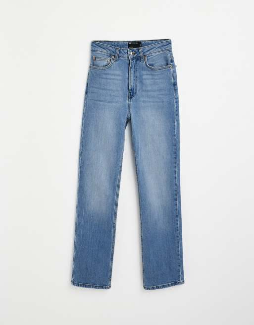 ASOS DESIGN - Comfortabele stretchjeans met rechte pijpen in middenblauw, 4 van 7