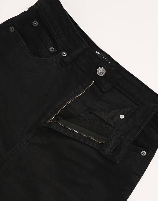 ASOS DESIGN - Comfortabele stretchjeans met rechte pijpen in zwart, 5 van 5