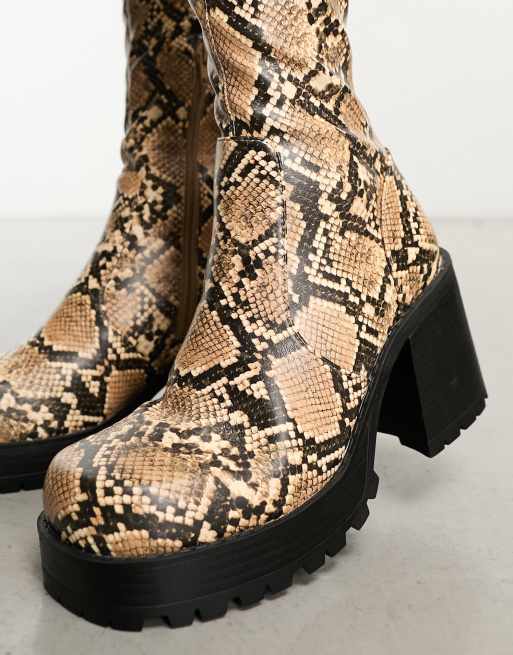 Snake print best sale boots asos