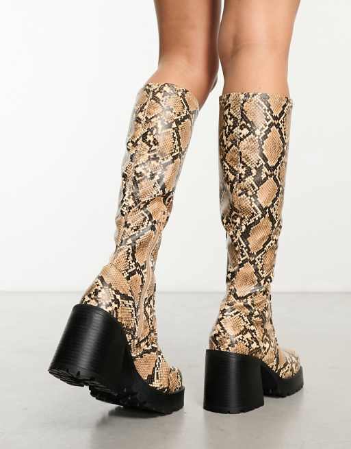 Asos snake print on sale boots