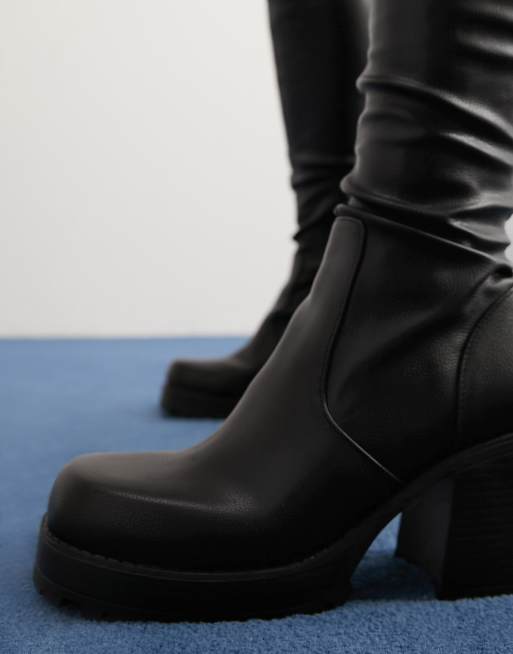 ASOS DESIGN – Command – Svarta knähöga boots med klack, 4 av 5