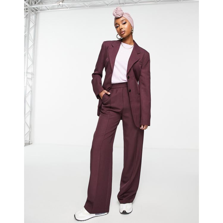 Burgundy ladies suit sale