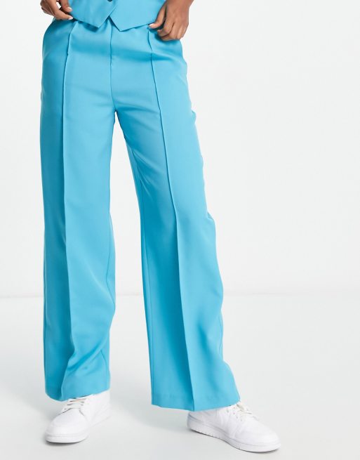 High waist slim trousers, Peacock blue trousers