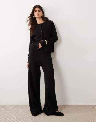 Asos Design Compact Knit Boxy Cardigan In Black