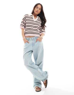 Asos Design Compact Knit Polo Top