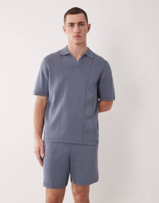 Asos Design Compact Knit Shorts In Blue