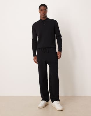 Asos Design Compact Knit Sweatpants In Black