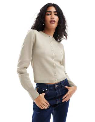 Кардиган ASOS DESIGN compact stitch темно-серого цвета 8390₽