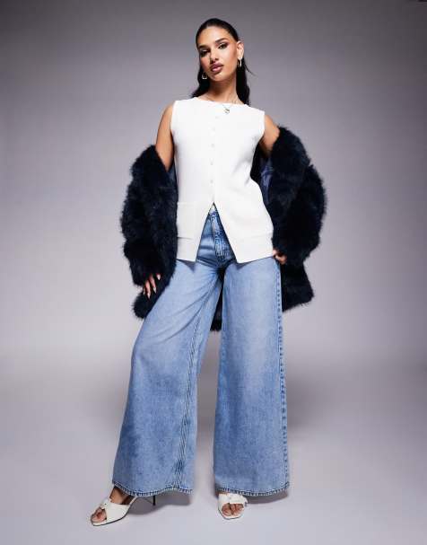 ASOS DESIGN compact structured waistcoat with pockets in ecru