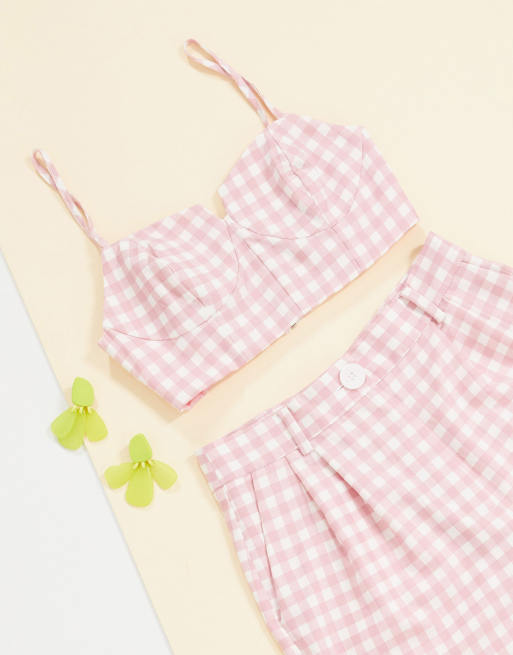 ASOS DESIGN - Abito 3 pezzi rosa a quadretti, 3 di 4