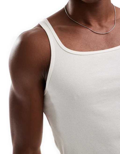 ASOS DESIGN - Completo intimo color crema con slip e canotta, 3 di 4