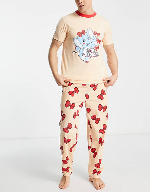 Asos Uomo Abbigliamento Intimo Magliette intime Completo pigiama da casa con T-shirt e pantaloncini con stampa 