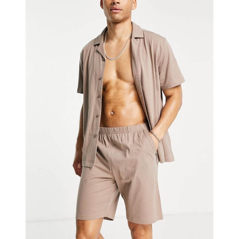 Pigiami Uomo DESIGN - Completo pigiama in jersey con camicia e pantaloncini