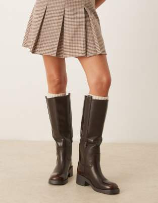 Asos Design Conan Pull On Chunky Boots In Brown