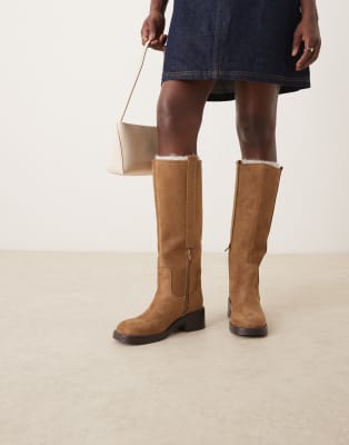 Asos Design Conan Pull On Chunky Boots In Brown