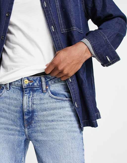 ASOS DESIGN – Cone Mill Denim – Mellanblå slim 'American classic'-jeans i 90-talsstil med stretch, 3 av 4