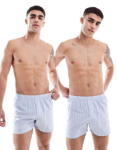 ASOS DESIGN - Confezione da 2 boxer blu a righe - view 1