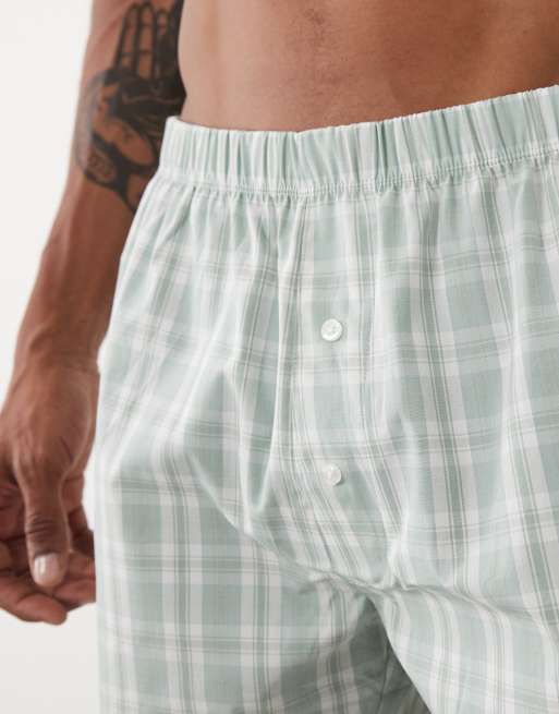 ASOS DESIGN - Confezione da 2 boxer verdi a quadri, 5 di 5