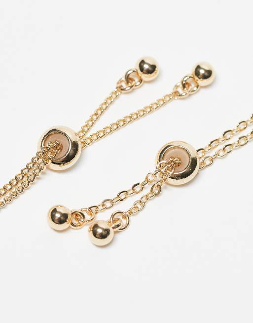 ASOS DESIGN - Confezione da 2 bracciali dell'amicizia con design in catenina e con perle, 4 di 4