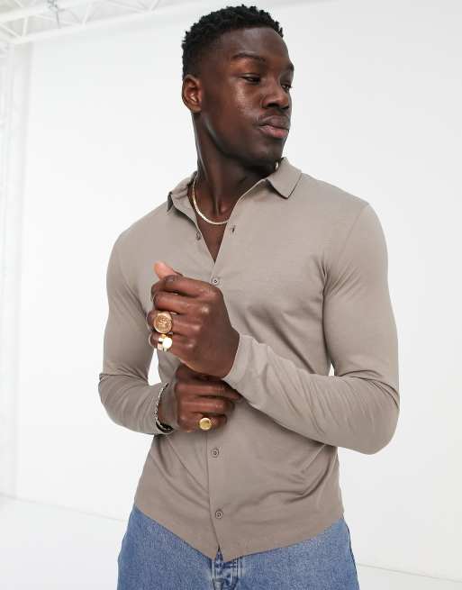 ASOS DESIGN Confezione da 2 camicie in jersey a maniche lunghe multicolore ASOS