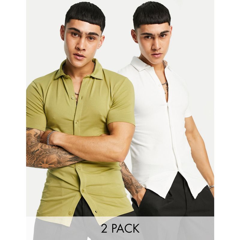 Camicie tinta unita Camicie DESIGN - Confezione da 2 camicie in tessuto organico con bottoni
