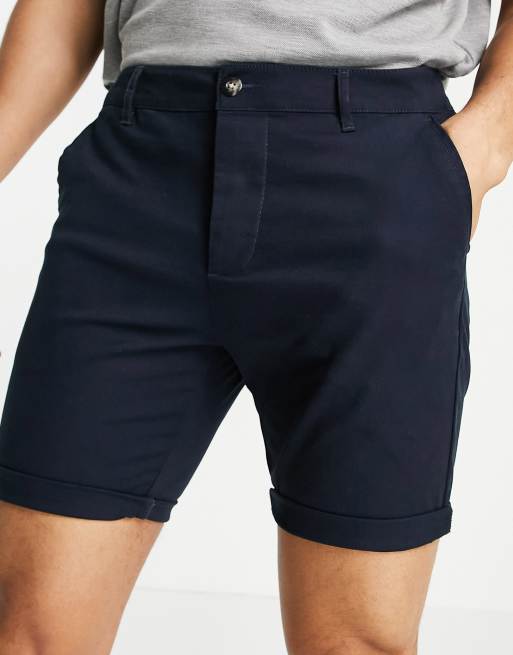 ASOS DESIGN - Confezione da 2 chino corti skinny grigio pietra e blu navy - MULTI, 3 di 4