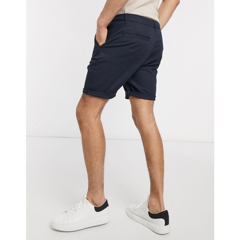 Chino corti Pantaloncini DESIGN - Confezione da 2 chino corti skinny nero e blu navy - RISPARMIA